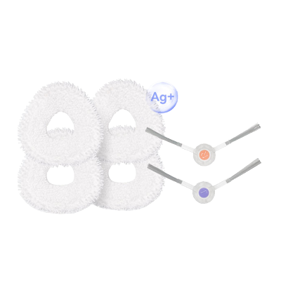 云鲸J4/逍遥001配件套组(边刷*1对+拖布*2对)