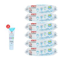 【6包特价】婴儿手口湿巾新生儿80抽屁屁专用棉柔湿纸巾|6包装【送免洗洗手液】