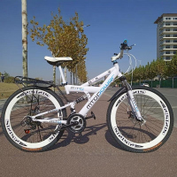 双减震山地车带后座可载人双碟刹26寸24速单车