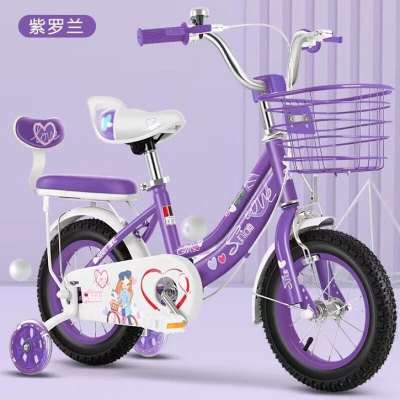 儿童3岁自行车男女童单车辅助轮脚踏车公主款学生用车12 14 16 18寸