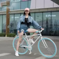 死飞自行车倒刹实心胎轻便公路赛车网红款学生大人男女通用26寸700c