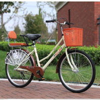 通勤自行车淑女成人学生自行车24 26寸轻便淑女复古老单车