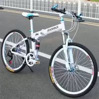 城市休闲小型轻便山地车 男女青少年载人双减震变速折叠单车