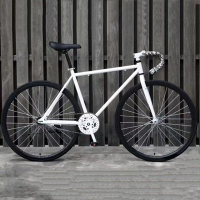 死飞自行车实心胎男女倒刹活飞手刹羊角弯把轻便单车26/24寸