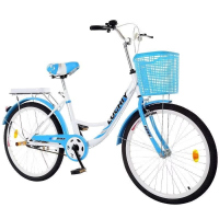 自行车女款通勤轻便实心胎单车女士代步24/26寸大人自行车