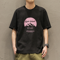 日系t恤男短袖圆领休闲韩版潮流体恤衫个性印花青年半袖汗衫