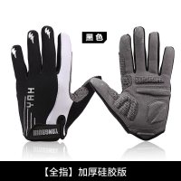 适用勇瑞和/手套半指短指骑行手套冬夏男女透气防震运动全指手套 全指黑色[加厚硅胶版] S
