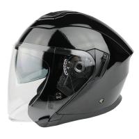 适用新款双镜片半盔 摩托车头盔 XHT B-31 冬盔 四季男女士款 DOT 3C 亮黑色 L