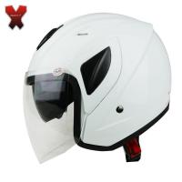 适用摩托车电动车头盔 XHT B-20 半盔冬盔 男女士款 大头围 XXXL码 白色双镜 XL