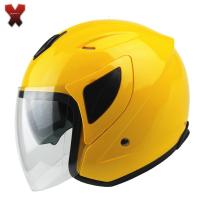 适用摩托车电动车头盔 XHT B-20 半盔冬盔 男女士款 大头围 XXXL码 黄色双镜 2XL