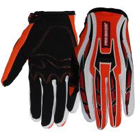 适用冬夏季摩托车骑行手套全指防滑越野手套透气赛车手套摩旅骑士装备 红色 M