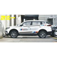 适用适用于吉利博越pro车贴拉花腰线改装贴纸博越专用车身彩条装饰贴 款式一黑+蓝+红色