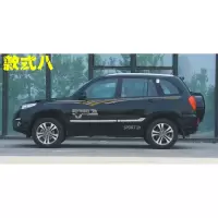 适用适用于奇瑞瑞虎3车贴拉花腰线改装贴纸瑞虎3专用车身彩条装饰贴花 款式八浅灰+亚金