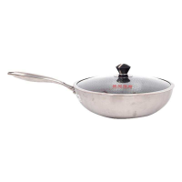 燕津304炒锅三层复合钢无油烟不粘锅天燃气电磁炉通用高端大气上档次(蜂巢) YCBC32#