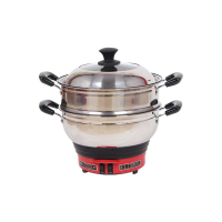 燕津多功能电炒锅加深加厚镜面抛光容积大不易粘锅少油烟YDBL24#(精抛不锈钢）