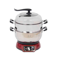 燕津电热锅电脑版液晶显示无级温控功率时间一键操作YDBN30#(电脑钢锅)