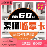 [正版新书]从结构到明暗几何体高清临摹卡文创作品礼物贺卡60幅精美原画手绘素描几何体袋装活页艺术明信片名师作品素描临摹