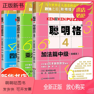 [正版新书]聪明格中级篇 全套3册 加法乘法四则运算益智游戏肯肯数独 6-10岁儿童思维训练工具书 小学数学速算趣味