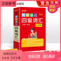 [正版新书]2024新版]图解速记四级词汇乱序版 小本词汇便携口袋工具书英语四级考试词根+联想 四级英语单词高频词汇
