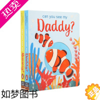 [正版]小彼恩点读童书英文原版你能看到我的爸爸妈妈吗2册Can you see my Daddy Mummy 动物认知儿