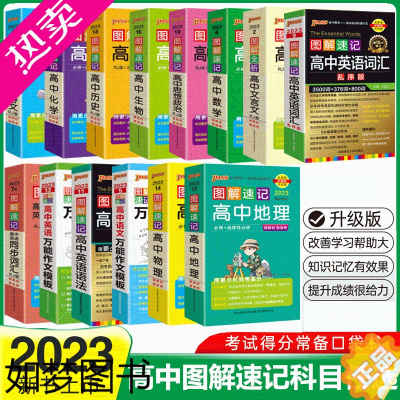 [正版]2023新版图解速记高中英语词汇 乱序版 pass绿卡图书 全国通用高考口袋辅导单词记忆扫码听录音真题工具书