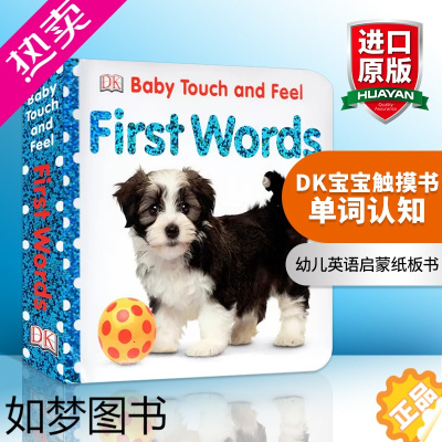 [正版]DK宝宝触摸书 单词认知 英文原版绘本 Baby Touch and Feel First Words 英文版进