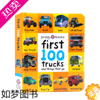 [正版]进口英文原版正版 First 100 Trucks 交通工具启蒙认知100词系列 幼儿童卡车汽车及其他交通工具认