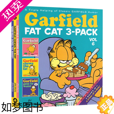 [正版]加菲猫 英文原版漫画六卷 Garfield Fat Cat 3-Pack 6 英文版儿童英语读物 姆戴维斯 Ji