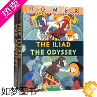 [正版]The Iliad The Odyssey 荷马史诗2册套装 伊利亚特 奥德赛 精装插图版绘本 英文版进口历史故