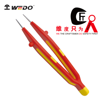 WEDO维度 绝缘弯尖横齿镊子钳 VDE认证耐压1000V 绝缘防滑夹持工具 WEDO8622