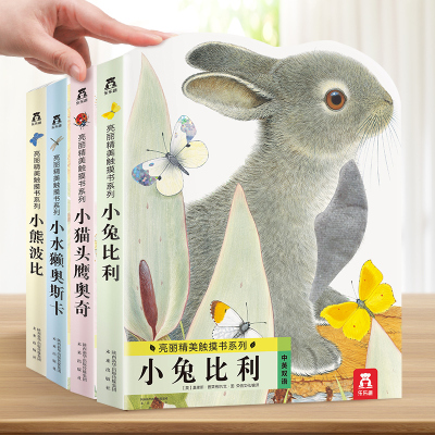 [正版图书]亮丽精美触摸书4册 幼儿早教启蒙绘本宝宝0-3岁小兔比利儿童启蒙洞洞翻翻婴儿不易撕烂触感刺激认知玩具故事书1