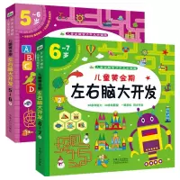 [正版图书]儿童黄金期左右脑大开发5~6岁/6-7岁大班学前班宝宝智力开发早教图书亲子互动游戏读物 五岁六岁七岁幼儿数学