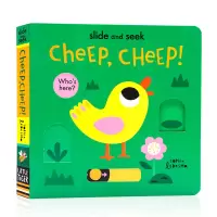 [正版图书]英文原版绘本 农场机关操作书Slide and Seek Cheep, Cheep! 纸板翻翻书撕不烂 幼儿