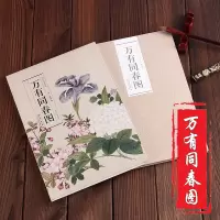 [正版图书]清.钱维城万有同春图 历代名家绘画 折枝花卉以没骨法绘写花叶花瓣长卷册页盒装可临摹 观赏 装裱 折页展开尺