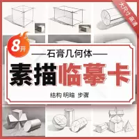 [正版图书]素描石膏几何体临摹卡8K形体卡片高清练习画创意单体组合步骤结构国美初级高考入门照片图静物基础书教材教学画册教