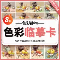 [正版图书]色彩静物临摹卡 水粉画静物入门照片图片范画基础素材组合色稿色调国美美院手绘画册本高考联考书艺术美术绘画教学教