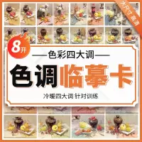 [正版图书]色调临摹卡色彩四大调 水粉画静物入门照片图片范画基础素材组合色稿国美美院手绘画册本高考联考书艺术美术绘画教学