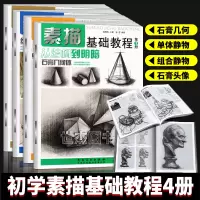 [正版图书]素描基础教程人物石膏几何体头像色彩静物结构高考艺考铅笔画手绘自学零基础绘画画画本教程书临摹速写美术素描书入门