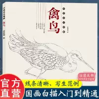 [正版图书]禽鸟 白描技法精解 中国画动物花鸟工笔画底稿书 白描勾线画谱美术绘画初学者入门到精通基础教程 线描写生范例画