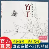 [正版图书]竹子 白描技法精解 中国画花卉白描工笔画技法 白描勾线底稿画谱绘画步骤讲解初学者入门基础教程 线描写生范例画