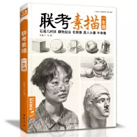 [正版图书]联考素描一本通 石膏几何体静物组合石膏像真人头像半身像分析教程对画写生绘画照片范本美术高考联考美院大八开教材