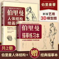 [正版图书]伯里曼人体结构绘画教学(赠:伯里曼描摹练习本) 3D模型对比素描基础教程 理解人体形态基础入门 人体结构造