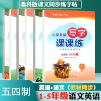 [正版图书]2023上册语文英语同步字帖一二三四五年级上册五四制山东鲁教版54制小学生写字课正楷字帖描红华夏万卷硬笔书法