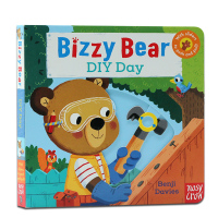 [正版图书]小熊很忙系列英文原版 Bizzy Bear Diy Day 忙碌的小熊树屋建筑师 儿童抽拉机关操作玩具纸板书