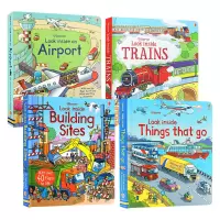 [正版图书]Usborne Look Inside 英文原版 看里面交通工具系列4册 尤斯伯恩 英文版儿童早教英语单词启