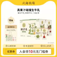 [正版图书]北海牧场 常温蜜瓜/草莓调制乳牛奶200mL*10盒 整箱儿童早餐奶