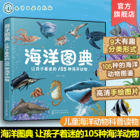 [正版图书]海洋图典 让孩子着迷的105种海洋动物 3-6岁少儿自然海洋图鉴科普读物 3D裸眼立体效果高清手绘图片绘本