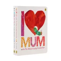 [正版图书]I Love Dad & I Love Mum 2册点读版纸板书 艾瑞卡尔毛毛虫系列亲子暖心读本 英国进口