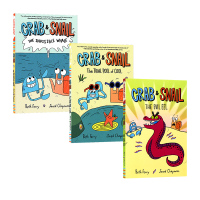 [正版图书]螃蟹和蜗牛3册 英文原版 Crab and Snail1-3全彩漫画绘本图画书 暖心友谊 图像式章节小说 儿