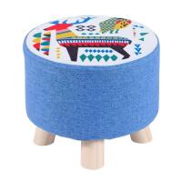 布艺小凳子创意小板凳家用圆凳成人沙发凳客厅实木矮凳小椅子